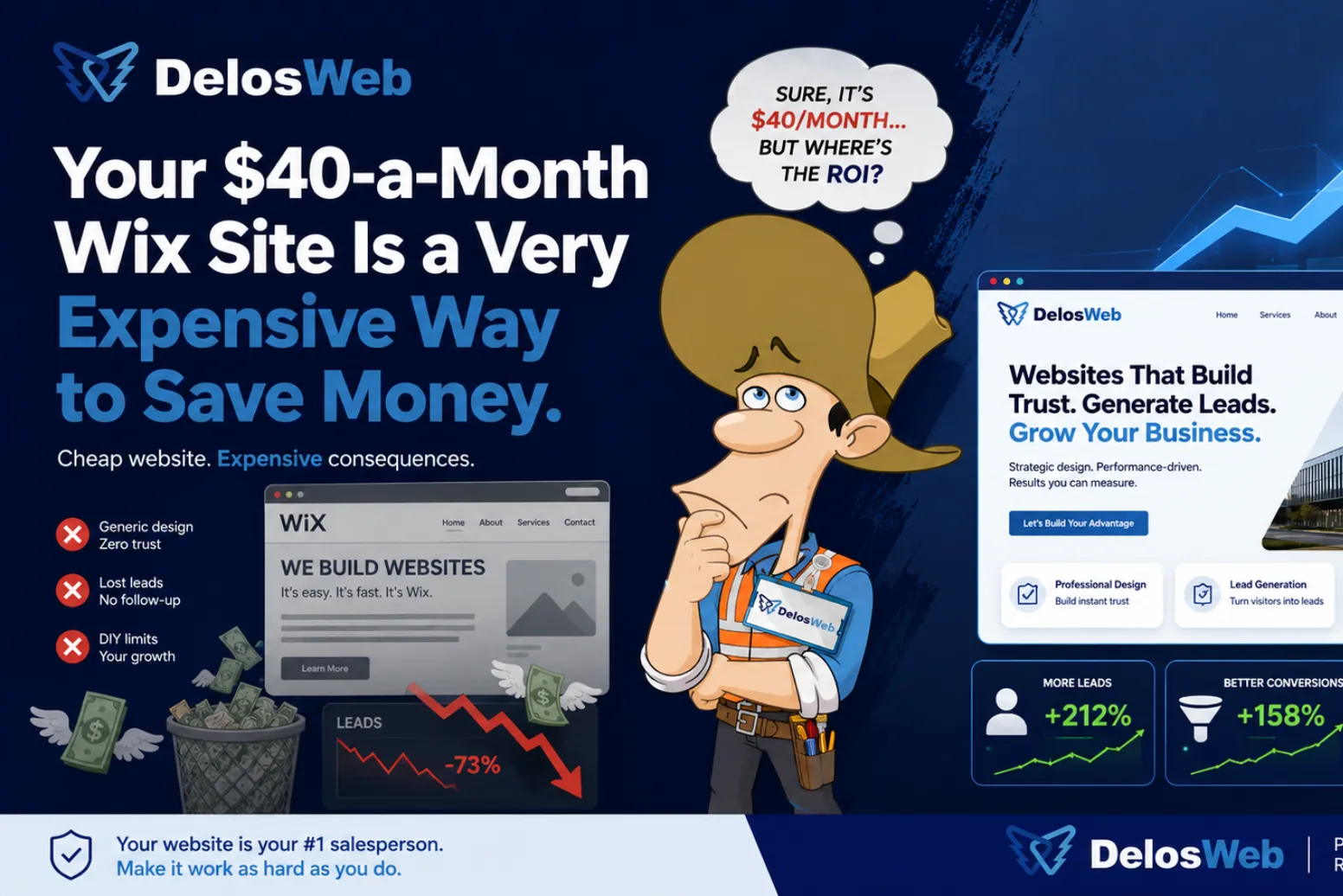 Ready-to-go website for service businesses compared with a cheap DIY website that loses leads