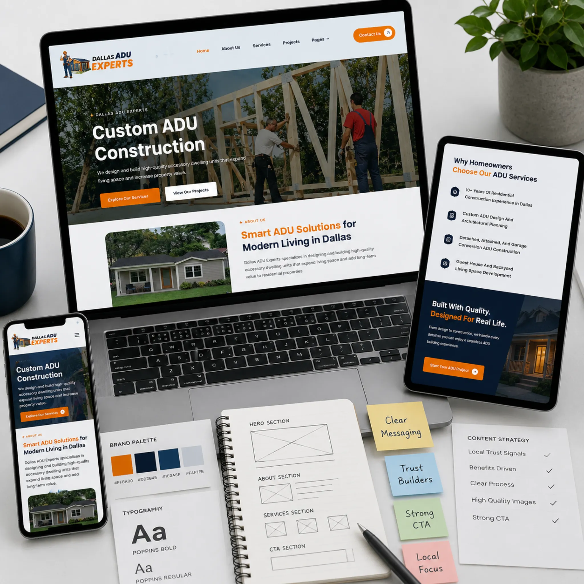 Custom website design with premium branding and personalized business layout